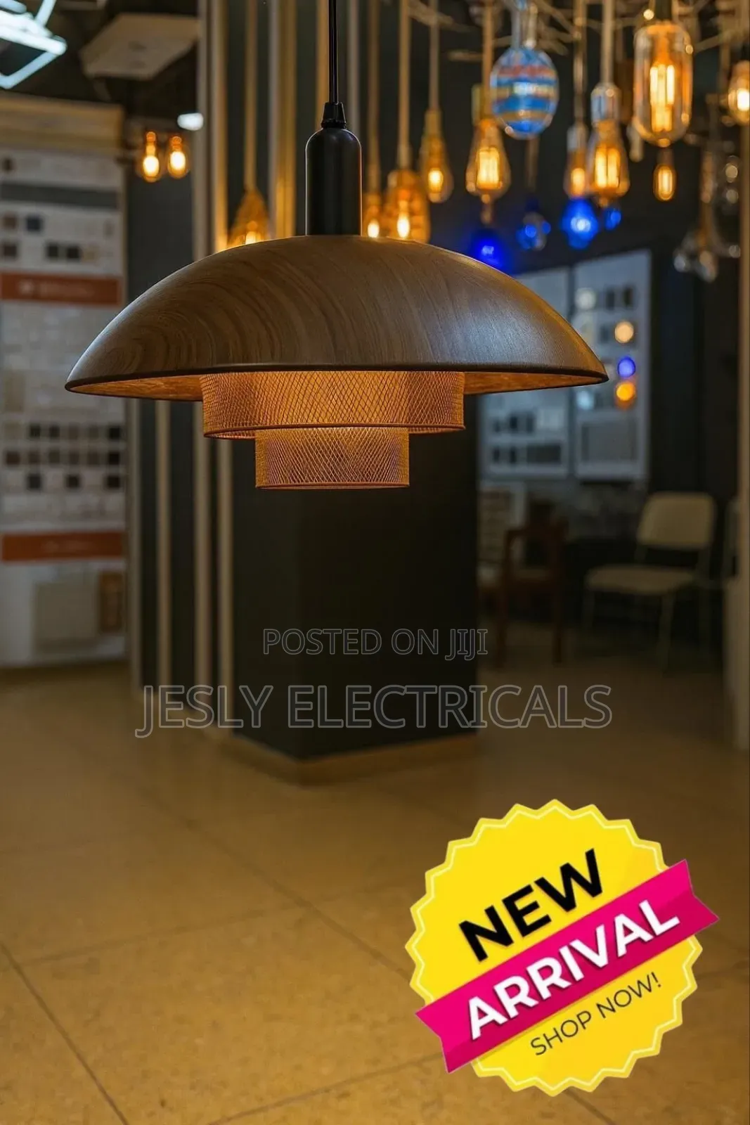 Industrial Wood Like Pendants
