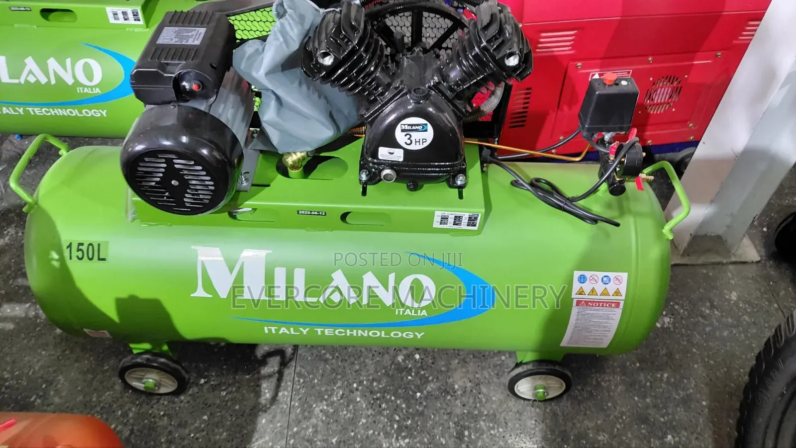 Milano Italia 150litres Single Phase Air Compressor Machine Two Piston