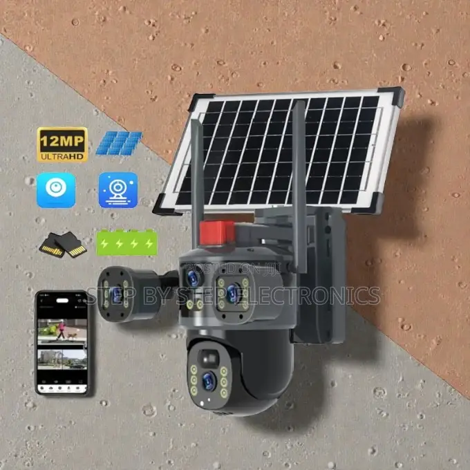 4g Solar Multi Lens Camera Auto Tracking Light Alarm Siren PTZ Camera
