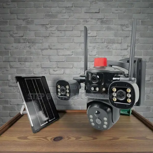 4g Solar Camera Multi Lens PTZ Light Alarm Siren Easy to Install