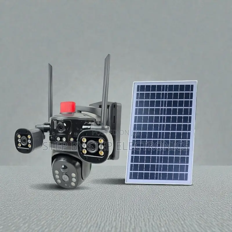 4g Solar PTZ Camera Multi Lens Light Alarm Siren Waterproof Build