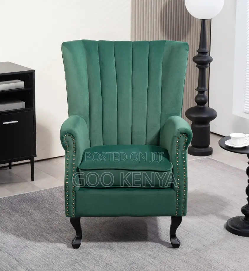 Home Chair; Comfortable Modern Green Lounge Chair for Leisure Spaces