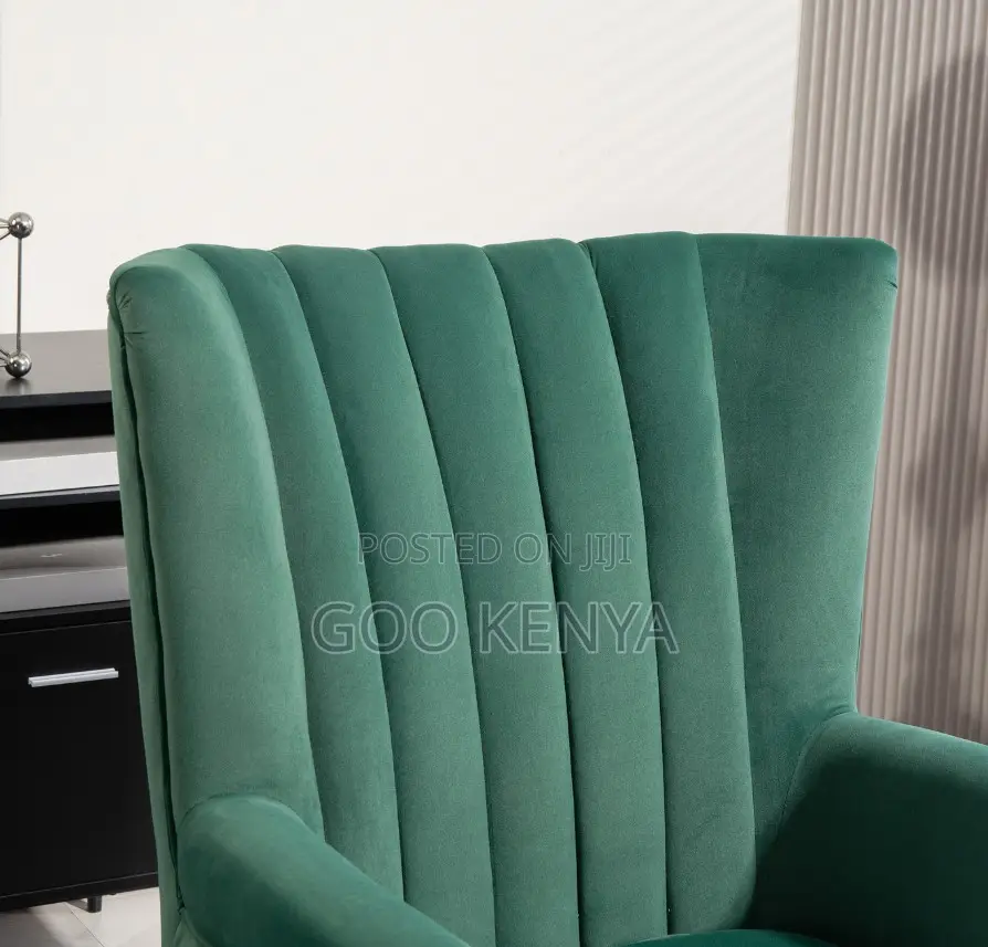 Home Chair; Comfortable Modern Green Lounge Chair for Leisure Spaces