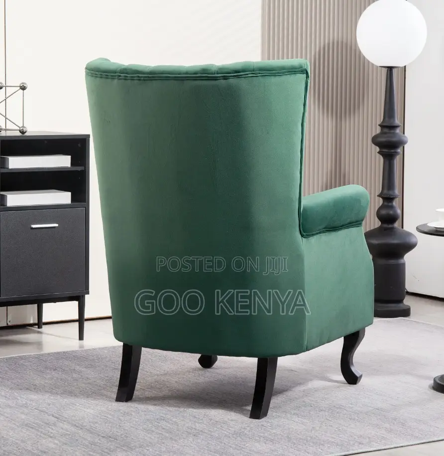 Home Chair; Comfortable Modern Green Lounge Chair for Leisure Spaces