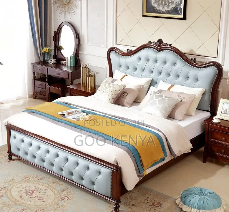 Home Bed; Luxury Soft Upholstered Double King Bed With Storage Box