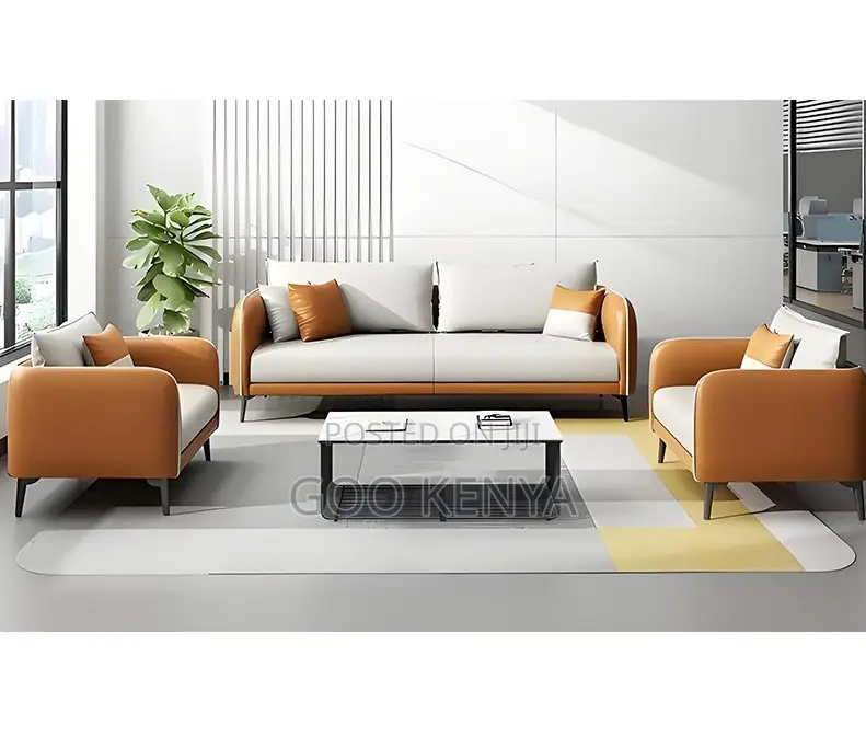 Office Sofa; Contemporary Visitor Sofa — Leather Upholstery for Office