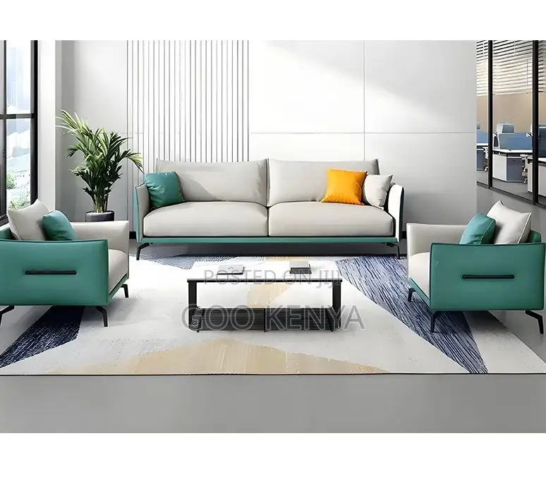 Office Sofa; Contemporary Visitor Sofa — Leather Upholstery for Office