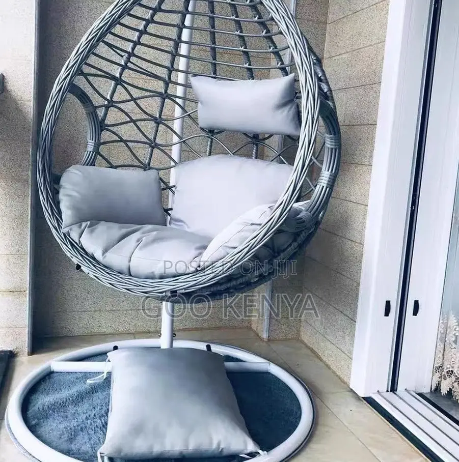 Home Chair; Single Outdoor Hanging Egg Chair — Wicker Steel Design