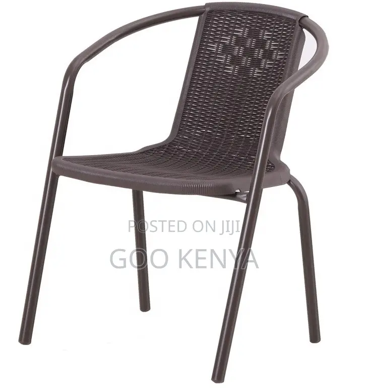 Home Chair; Durable Plastic Rattan Armchair for Indoor/Outdoor Spaces