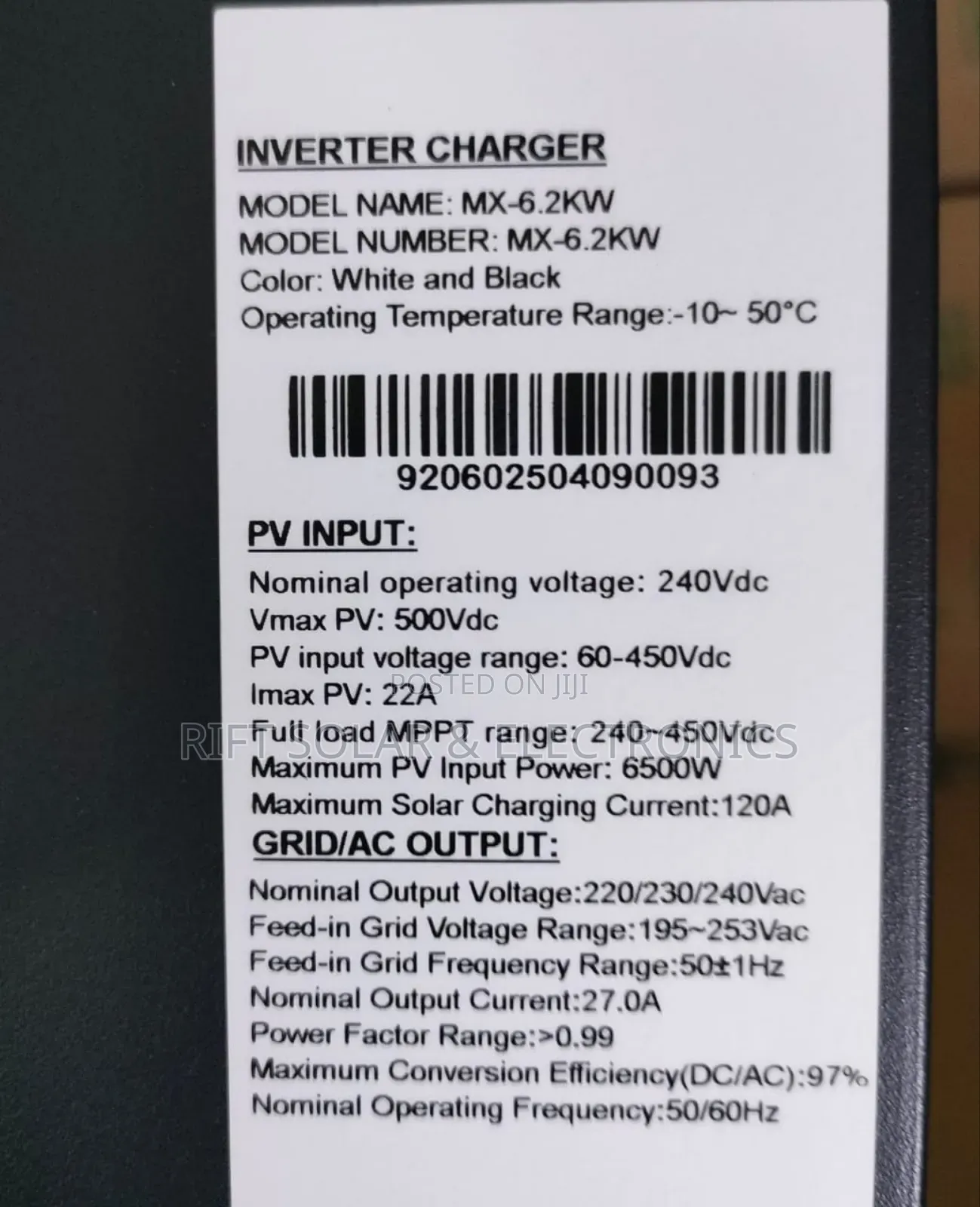New Solarmax 6200 Watts - 48v Hybrid Smart Solar Inverter 450 VDC