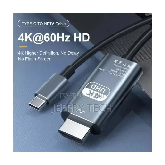 Usb Type-C to Hdmi Adapter Cable – 60hz Screen Mirroring for iPhone