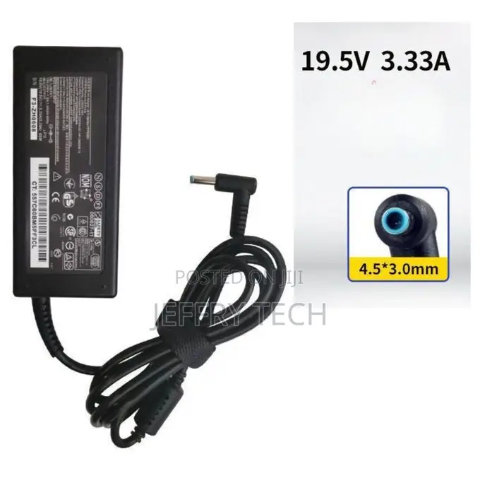 Hp Laptop Charger Power Adapter T-Q117 M4 65w Blue Tip With Pin Compat