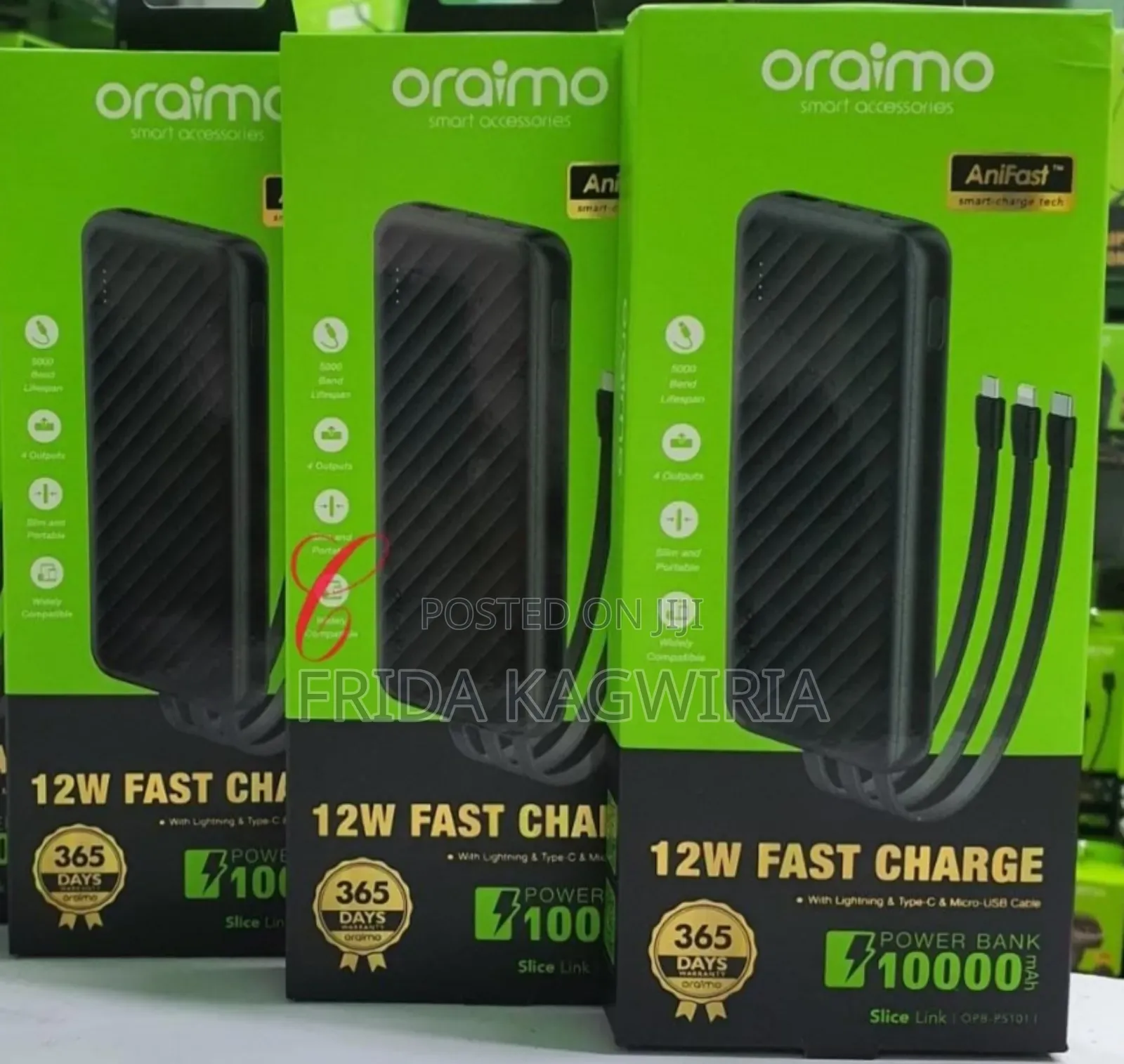 Oraimo 10000mah Powerbank With 12w Fast Charge