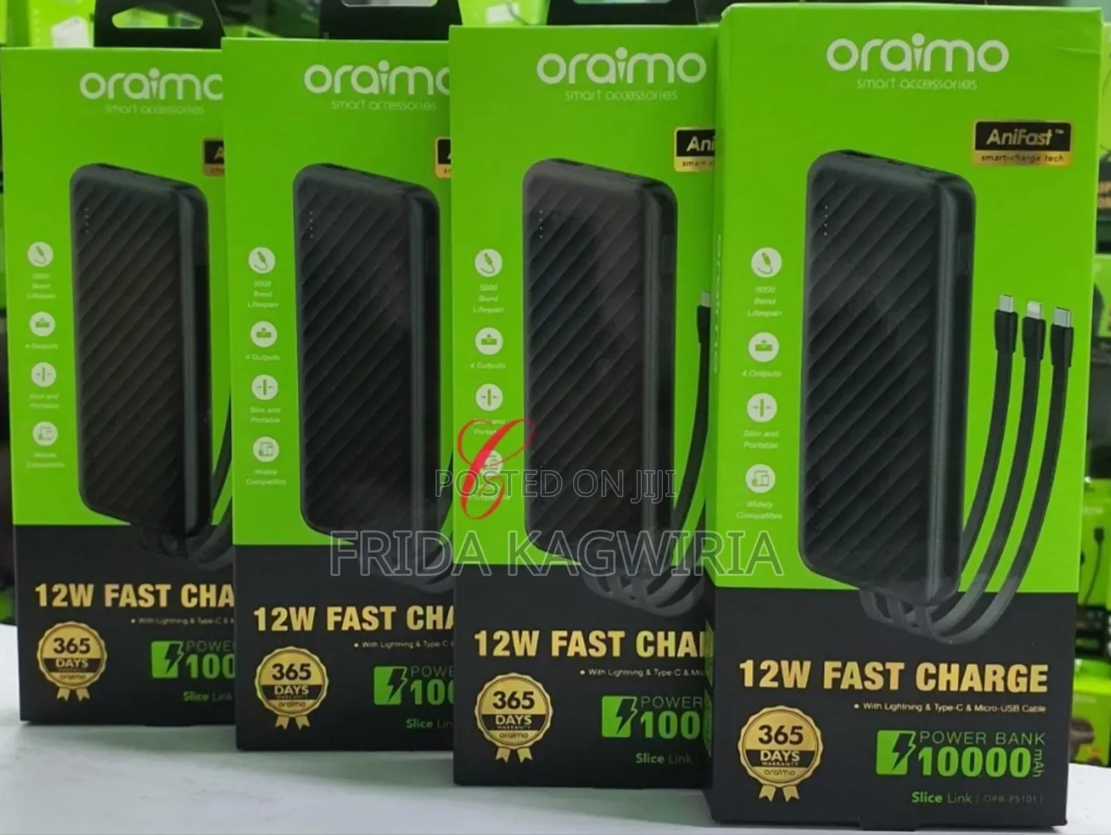 Oraimo 10000mah Powerbank With 12w Fast Charge