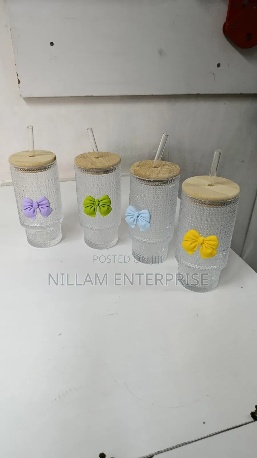 *475ml Glass Cuptumbler With Straw and Lid*