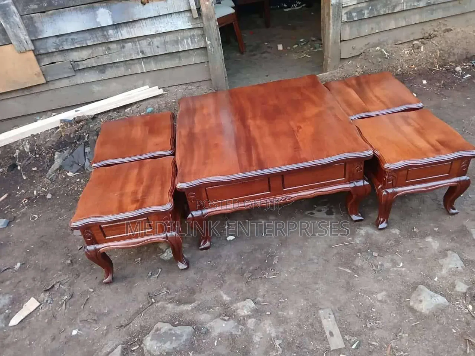 Heavy Duty Mahogany Coffee Table Set