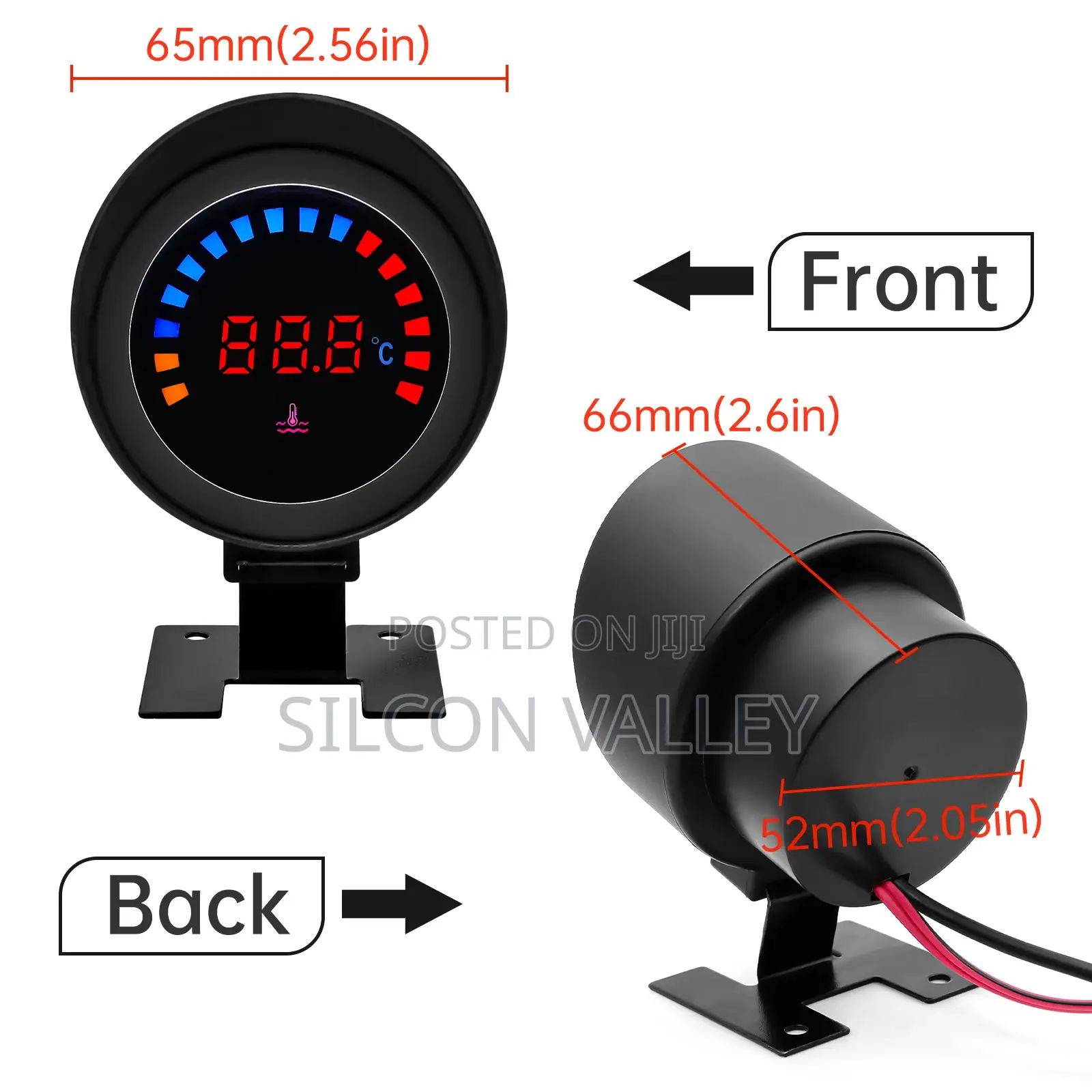 2 in 1 Water Temperature Gauge Digital Led Voltmeter Water