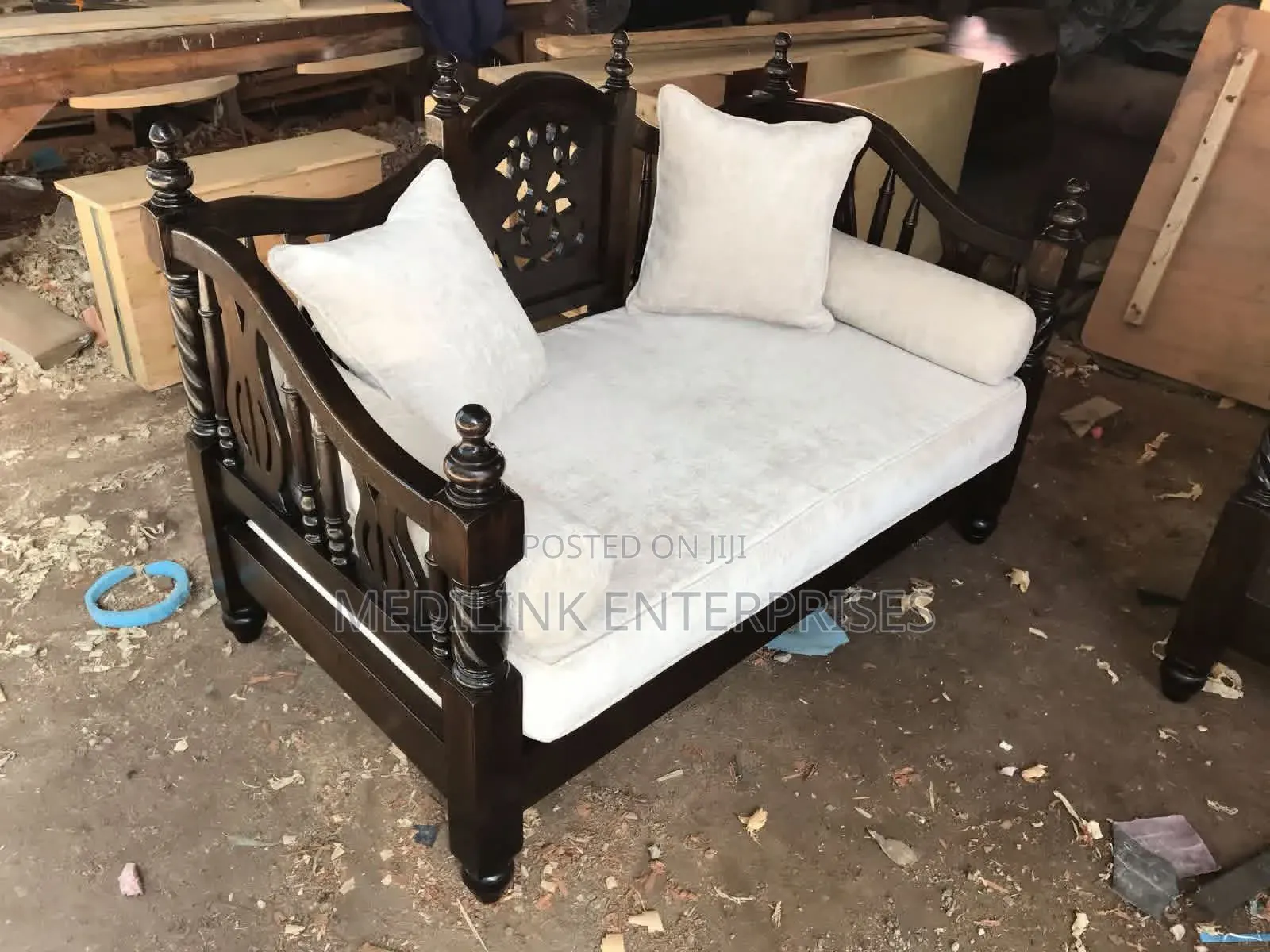 Wooden Upholstered Swahili Outdoor Bed