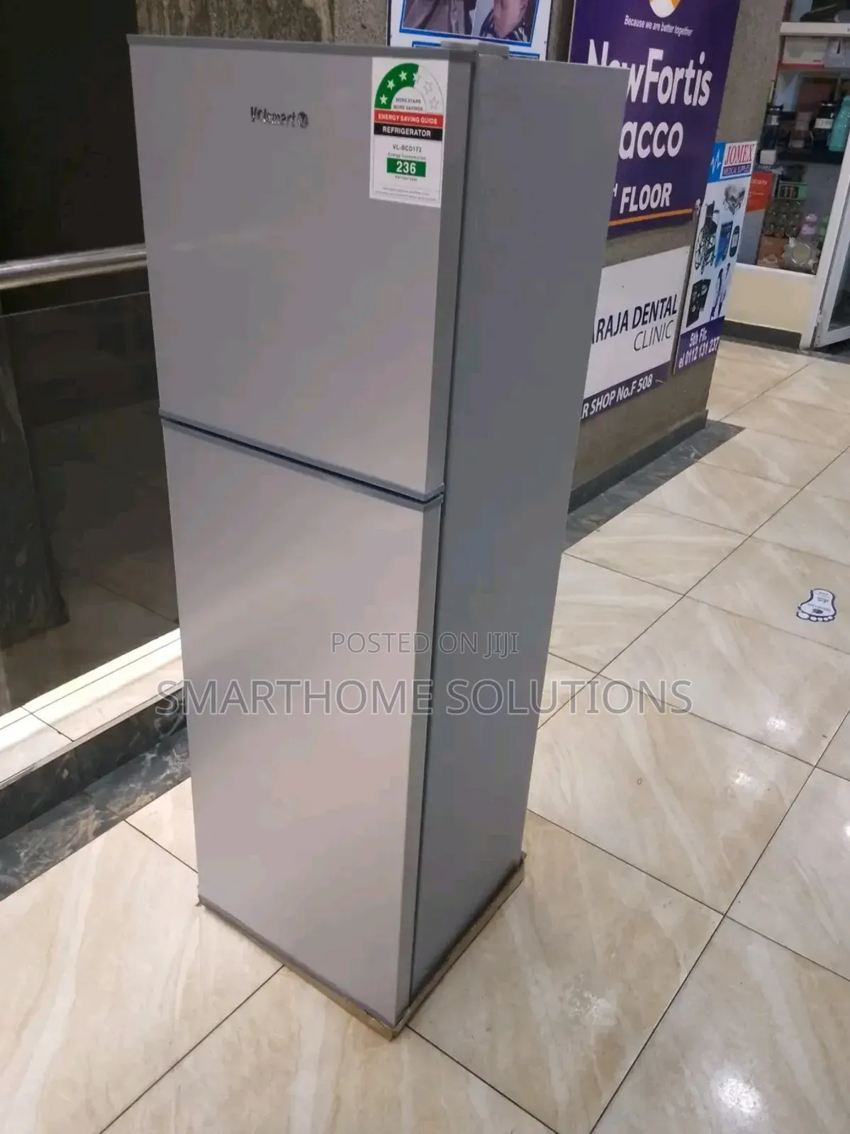 Volsmart 172l Double Door Fridge (Vl-bcd172) Silver