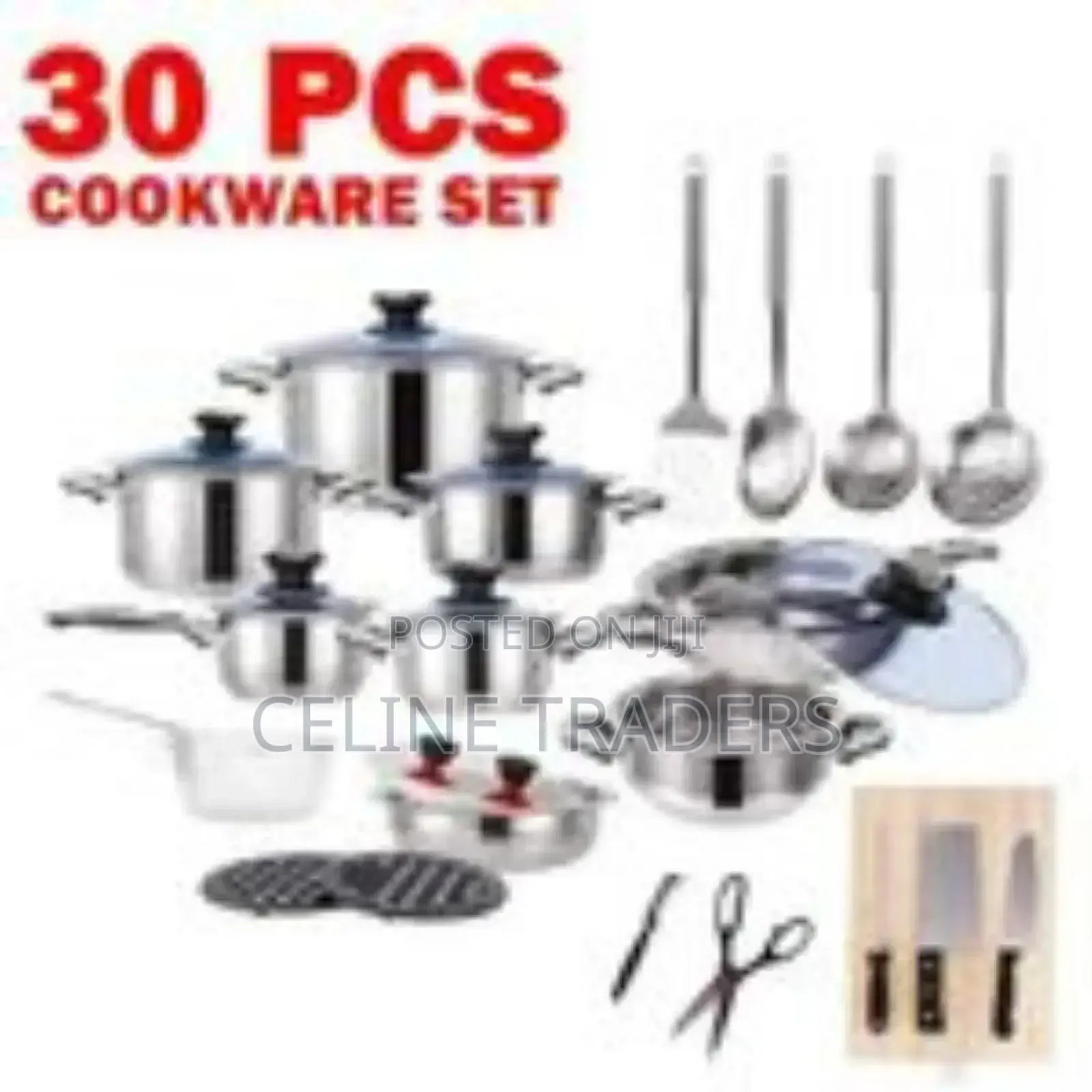 Marwa 30 Pieces Stainless Cookware Set Cooking Pots