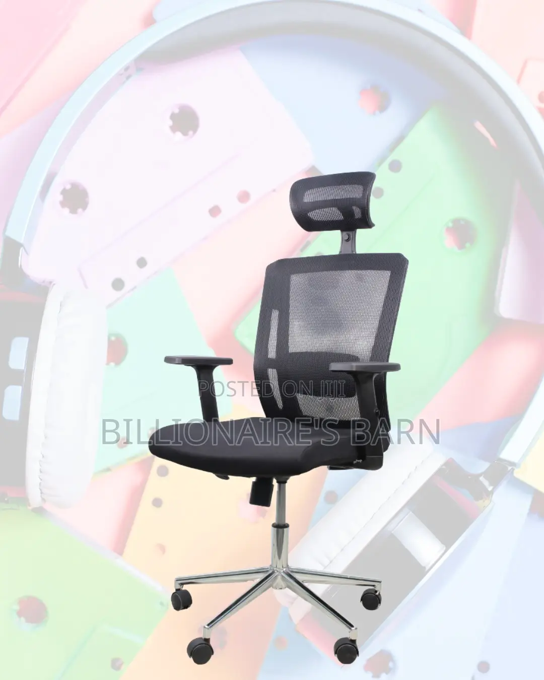 Ergonomic Mesh Chair With Headrest | Modern Chrome Finish