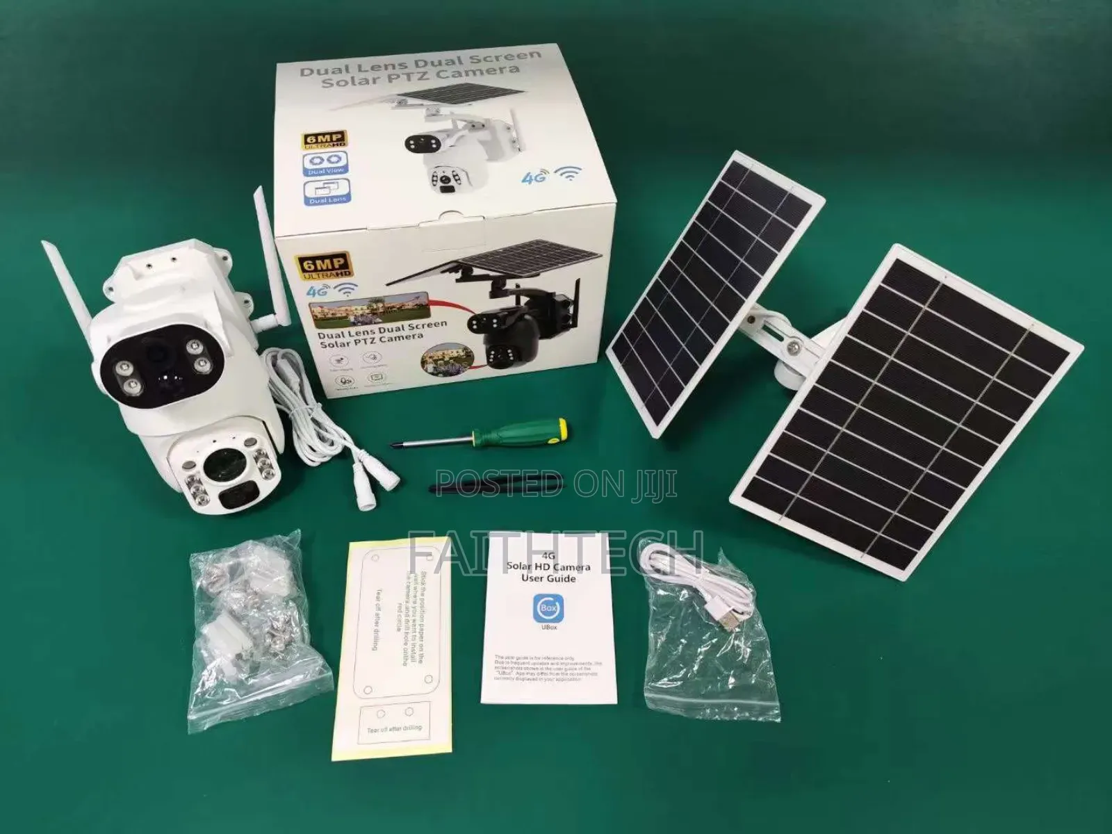 6mp Dual Lens Dual Solar Outdoor Solar PTZ Camera App Ubox