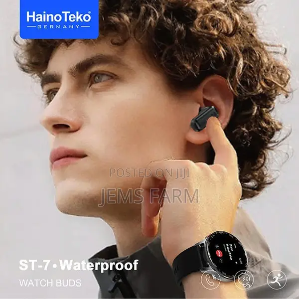 Hainoteko St-7 Waterproof Smart Watch With Free Ear Buds and 3 Straps