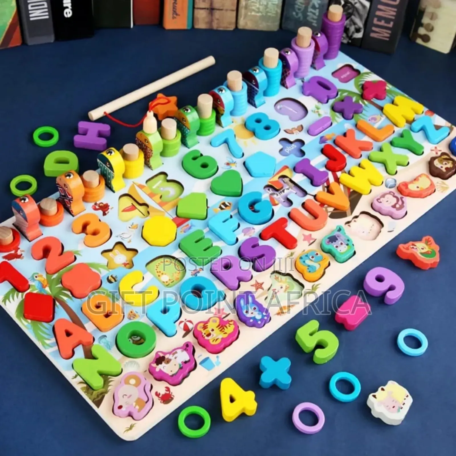 Six In One Montessori Logarithm Board With Letters, Numbers,Shapes