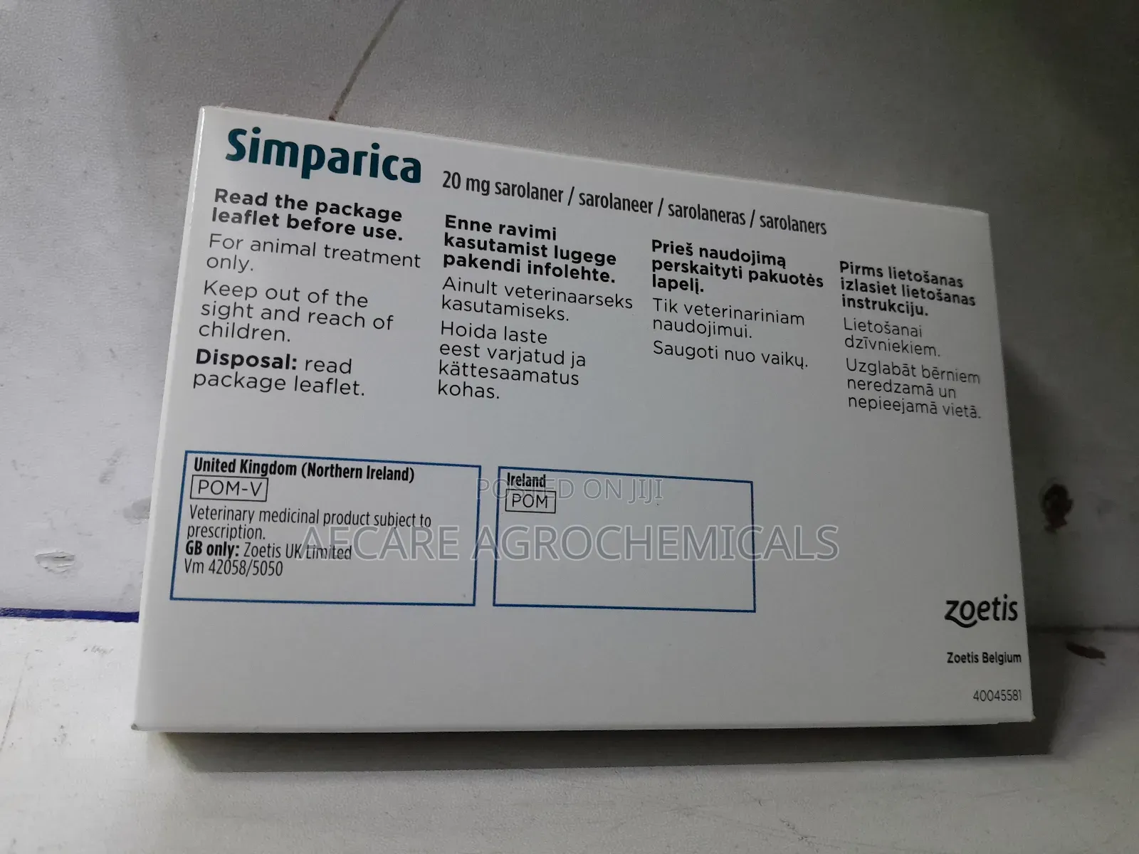 Simparica 20mg Chewable Dog Tablets 5-10 Kg Ticks and Fleas