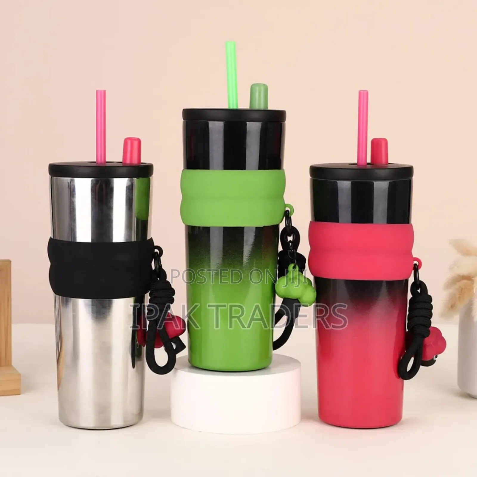 710ml Stainless Steel Coffee Mug With Straw.
 Reusable Cup