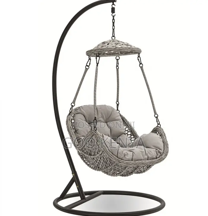 Home Chair; Durable Outdoor Egg Chair With Stand, Wicker Rattan Design