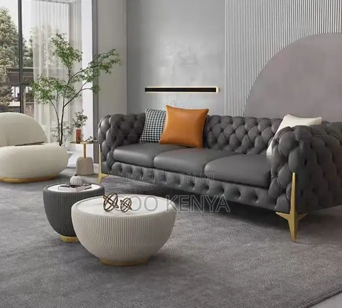 Home Sofa; 3-Person Italian Designer Modern Sofa — Light Luxury Fabric
