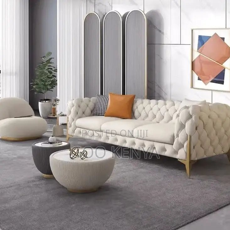 Home Sofa; 3-Person Italian Designer Modern Sofa — Light Luxury Fabric