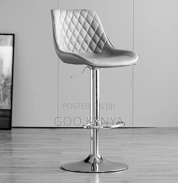 Home Bar Stool;Premium Gray Leather Light-Luxury Bar Chair for Kitchen