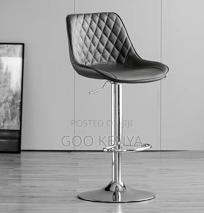 Home Bar Stool;Premium Gray Leather Light-Luxury Bar Chair for Kitchen