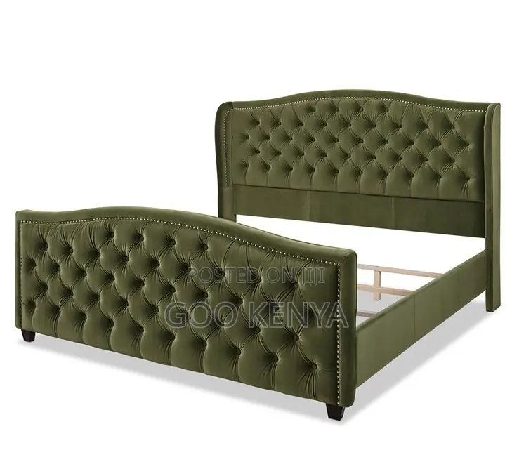 Home Bed; Elegant Queen/King Size Velvet Bed for Hotel or Home Bedroom