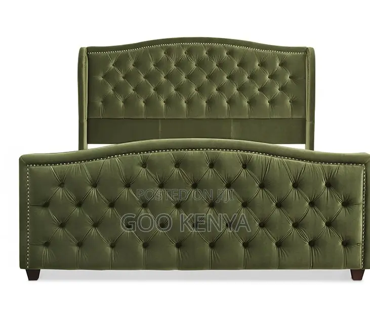 Home Bed; Elegant Queen/King Size Velvet Bed for Hotel or Home Bedroom