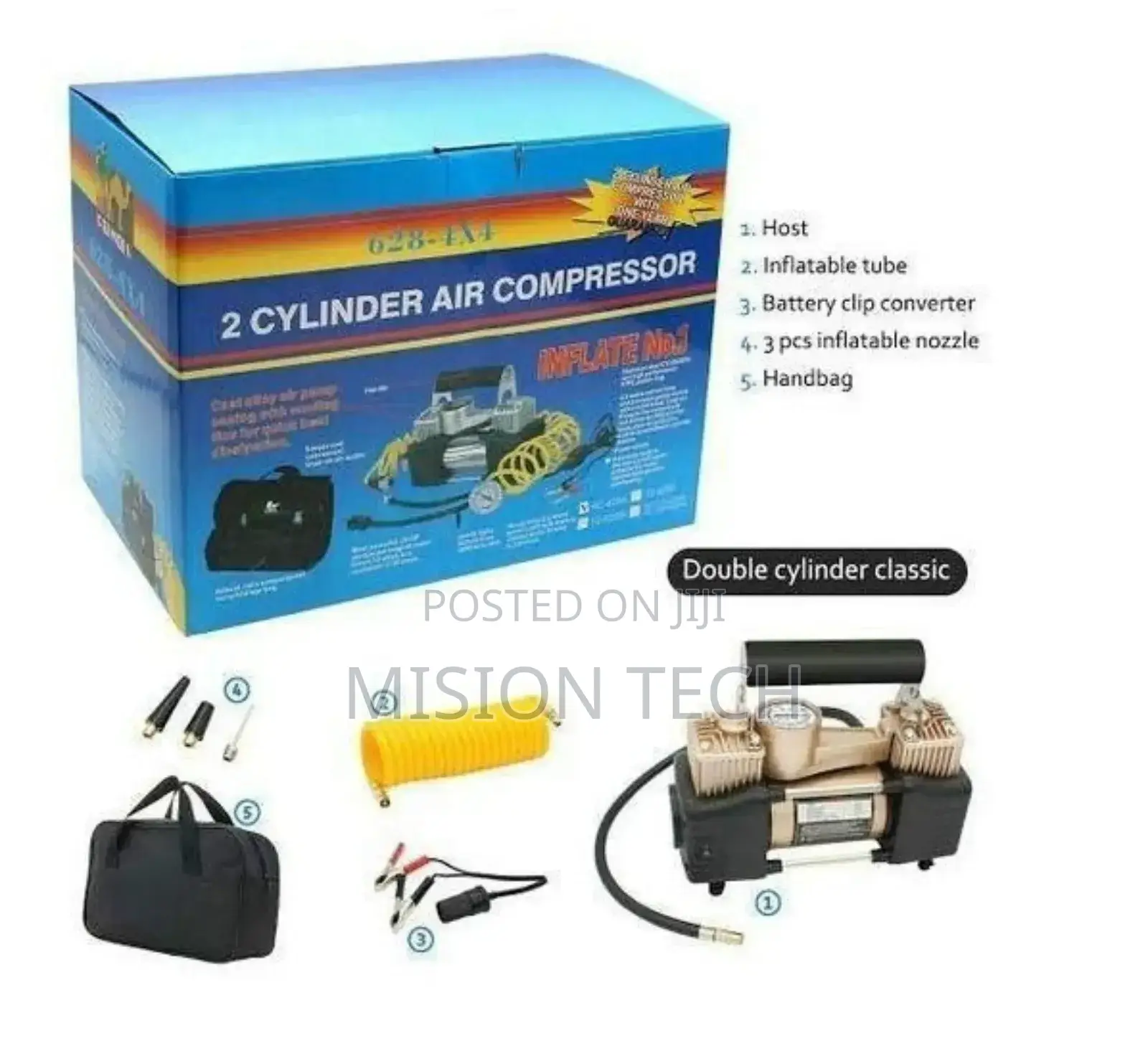 2 Cylinder Car Air Compressor Tyre Inflator
