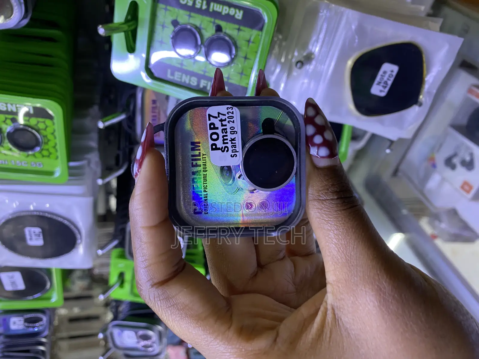Acheed Bling Camera Lens Protector for Tecno Pop 7 -Silver