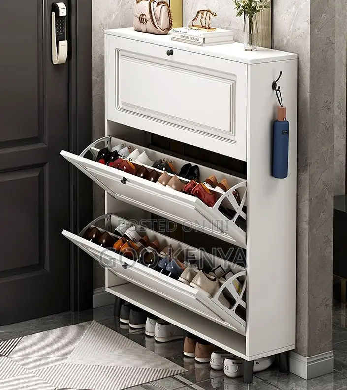 Home Shoe Rack; Elegant Ultra-thin Shoe Organizer For Entryways