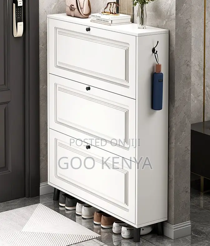 Home Shoe Rack; Elegant Ultra-thin Shoe Organizer For Entryways