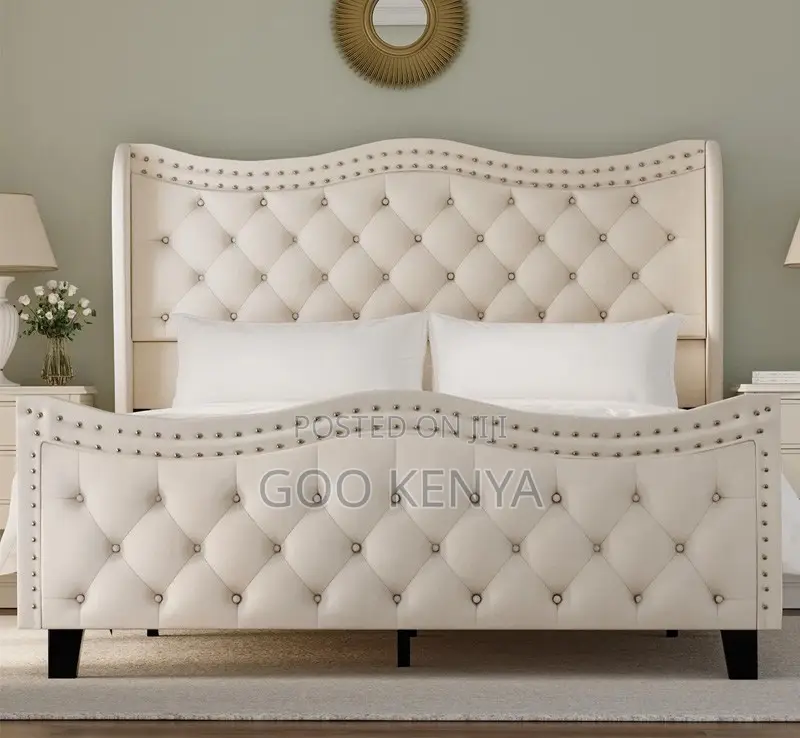 Home Bed; Elegant Wooden Bedroom Bed With Full-Size Velvet Upholstery