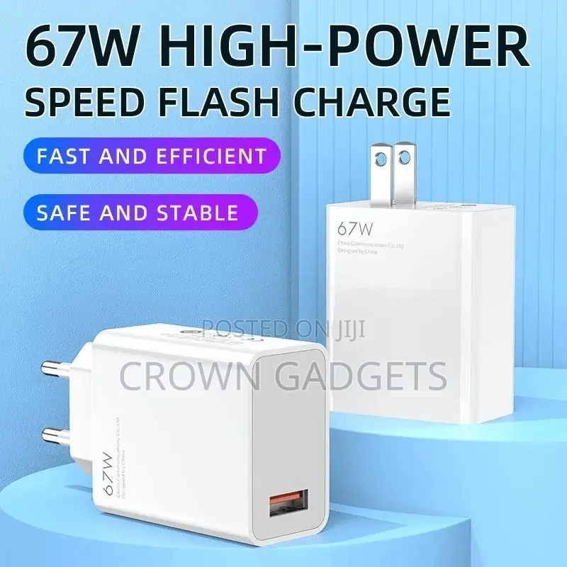 67watts Xiaomi Quick Charge Adapter + Type-C Cable for Redmi Poco