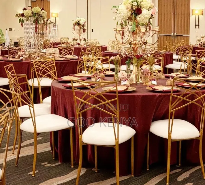Home Chair; Designer Gold Event Chairs With Plush Cushions for Wedding