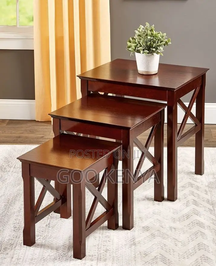 Home Table Set; Farmhouse Vintage Wooden Accent Table Set for Home