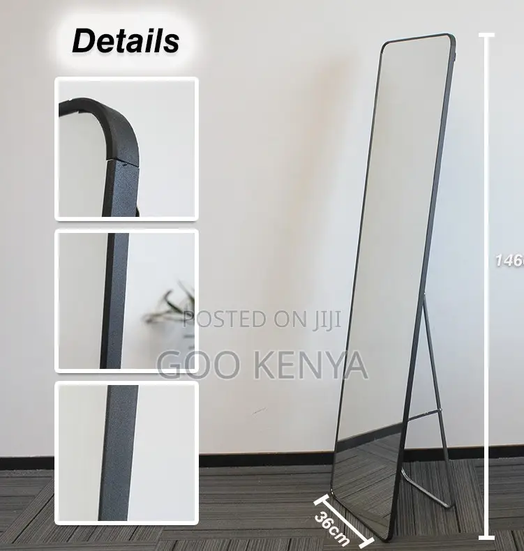 Home Mirror; Luxury Aluminium Frame Floor Mirror – Full Body View