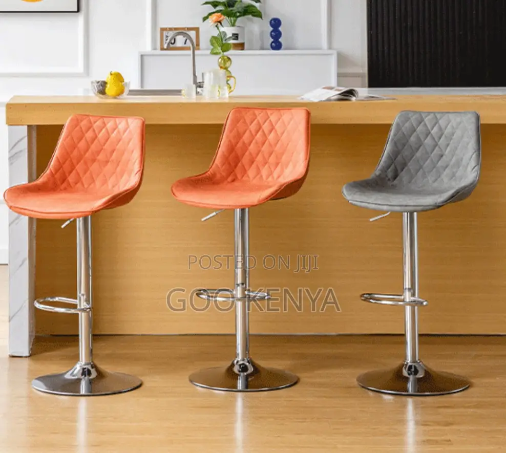 Home Bar Stool; Luxury Rotating Leather Stool for Dining Kitchen