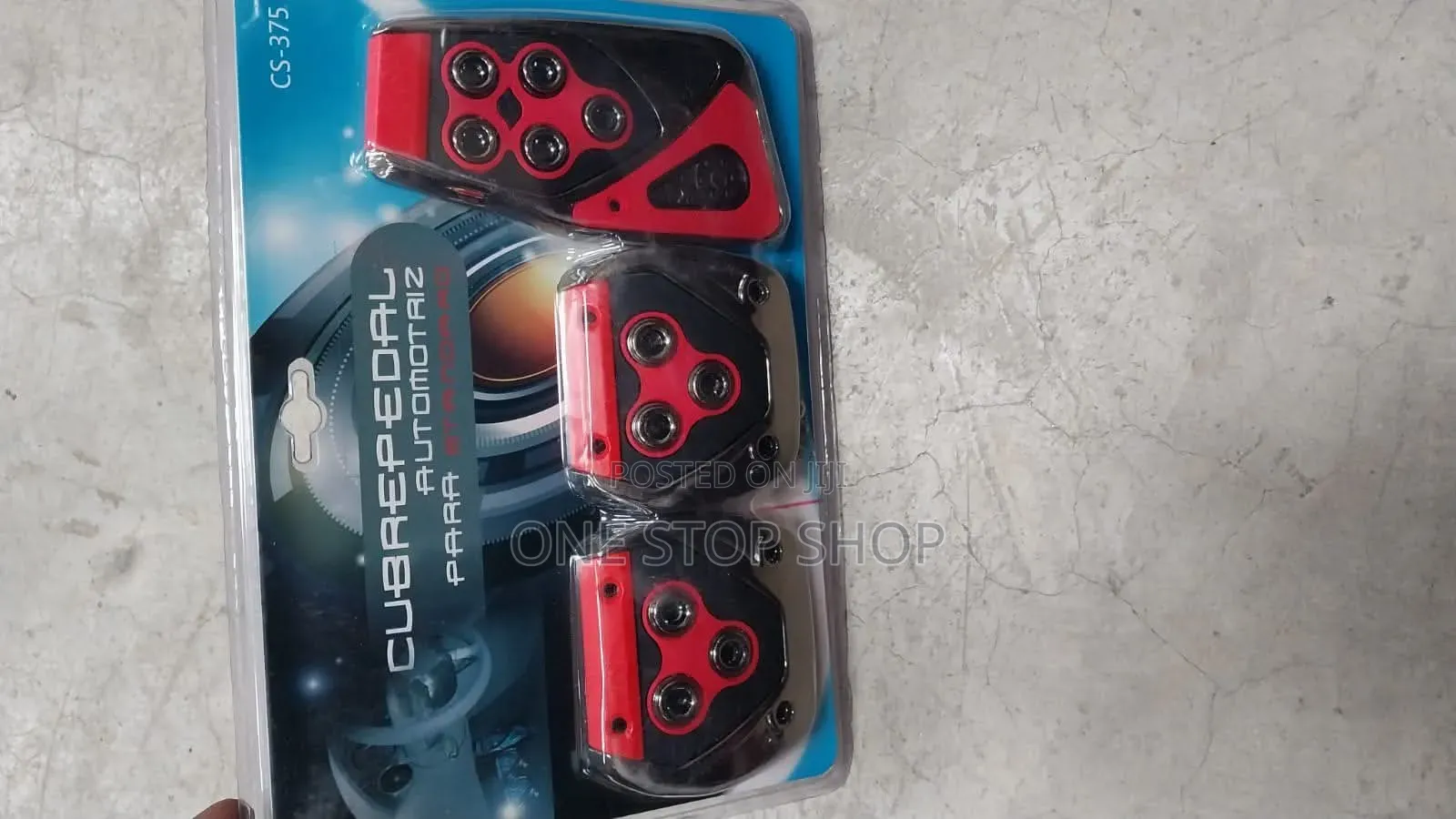 Red Black Universal Manual Pedal Top Monslip Covers