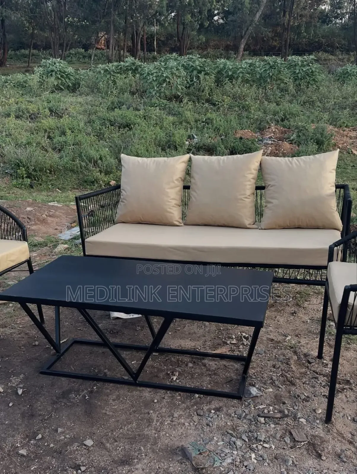 3-Seater Metallic Handwoven Single Seat