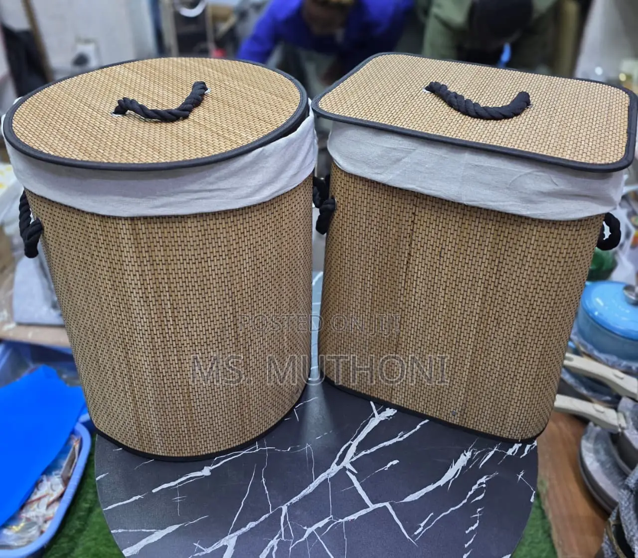 Collapsible/ Foldable Bamboo Laundry Basket